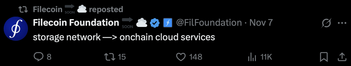 Filecoin（FIL）周内飙涨100%！宣布链上储存进化成「链上云端服务」