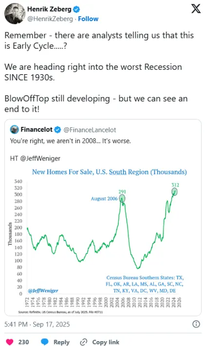 降息催化比特币牛市最后阶段：BTC 明年再次崩盘？